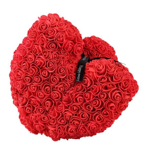 Ours en roses Rouge 40 cm