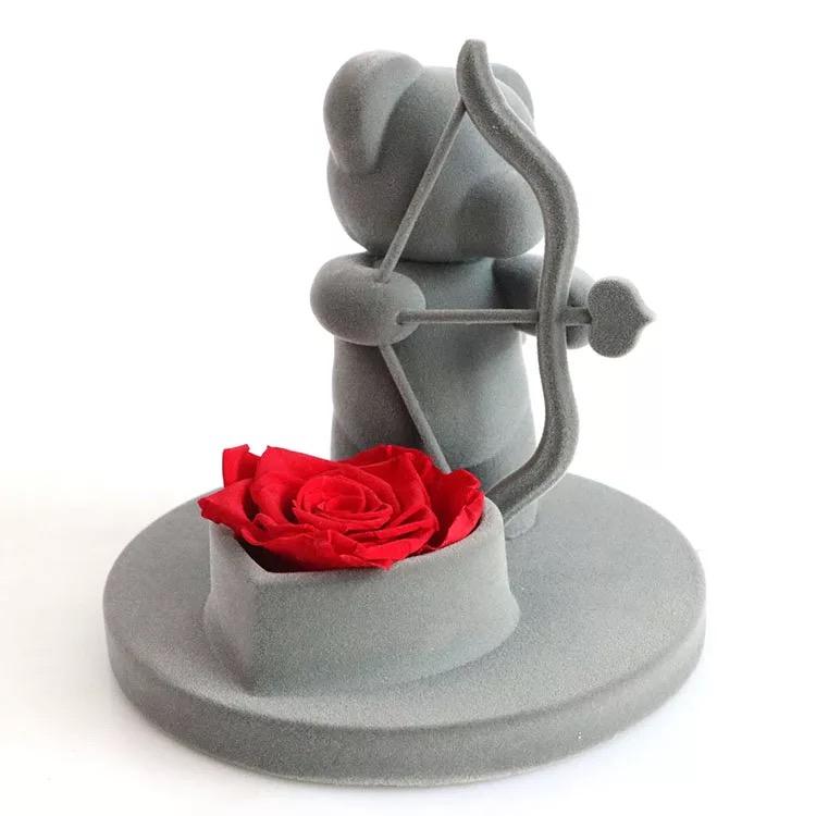 Ourson • Romantique • avec rose stabilisé