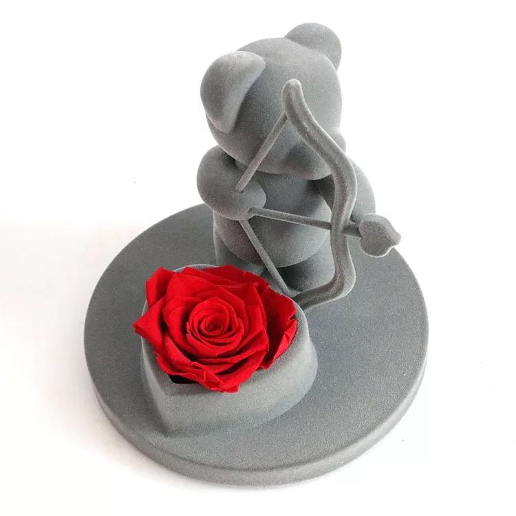 Ourson • Romantique • avec rose stabilisé