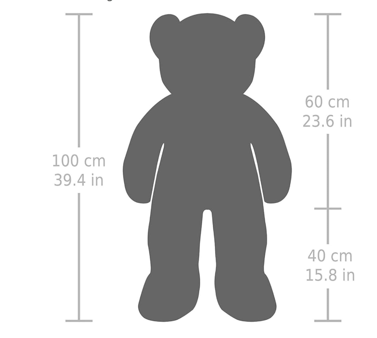 Ours en peluche de couleur blanche, mesurant 100 cm