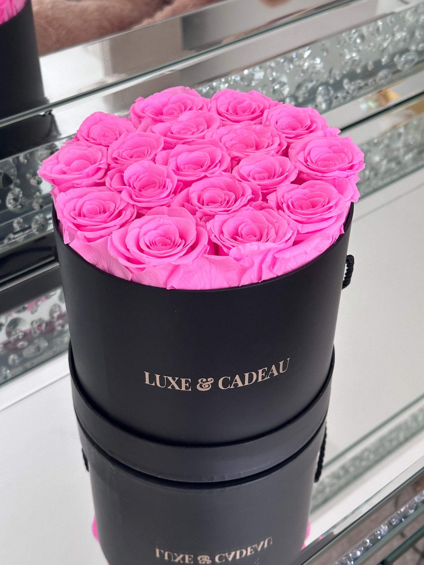 Rose éternelles boîte Ronde personnalisée