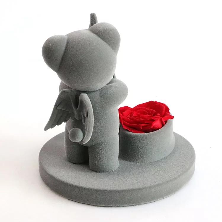 Ourson • Romantique • avec rose stabilisé