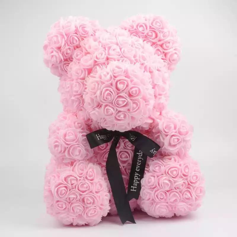 Ours en roses 40 cm Rose