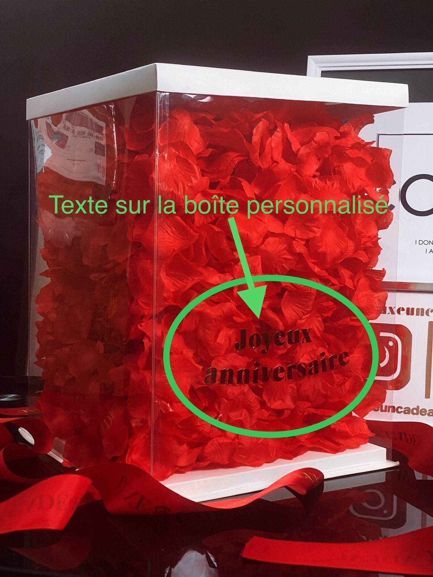 Ours en roses avec cœur 40cm Rouge