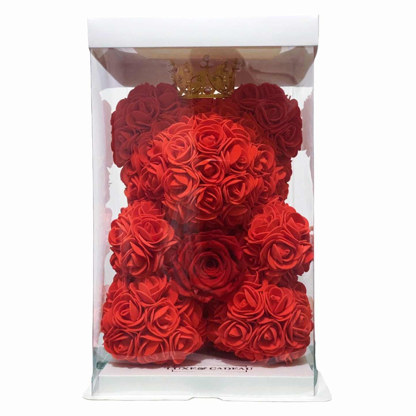 Ours en rose avec rose éternelle 25 cm