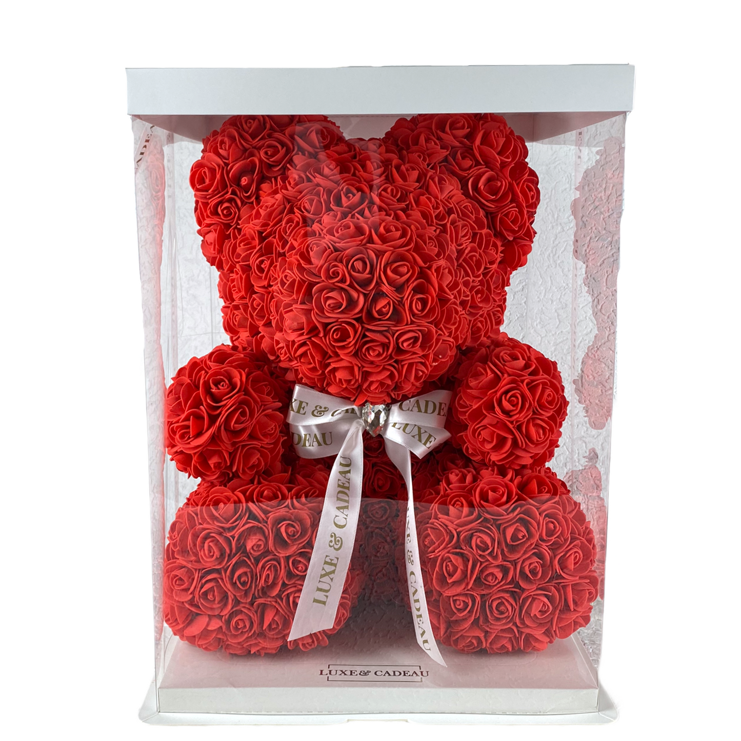 Ours en roses Rouge 40 cm