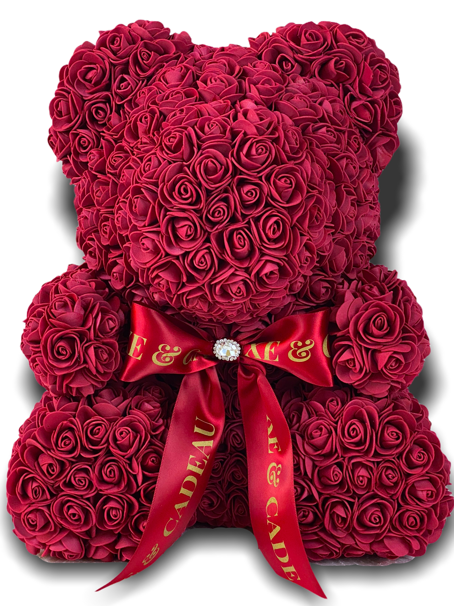 Ours en roses 40 cm Bordeaux