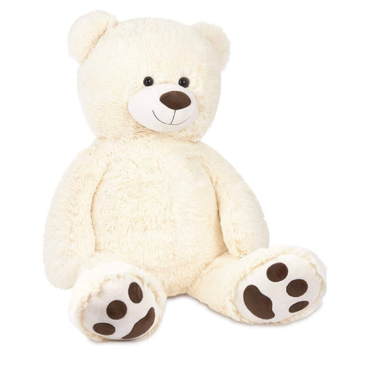 Ours en peluche de couleur blanche, mesurant 100 cm